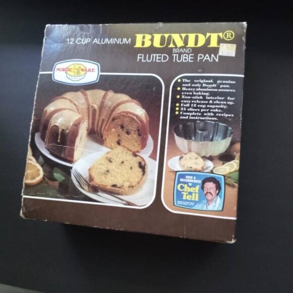 Vintage 12 Cup Aluminum Nordic Ware Yellow Bundt Pan With Box! Baking Kitchen - Picture 9 of 9